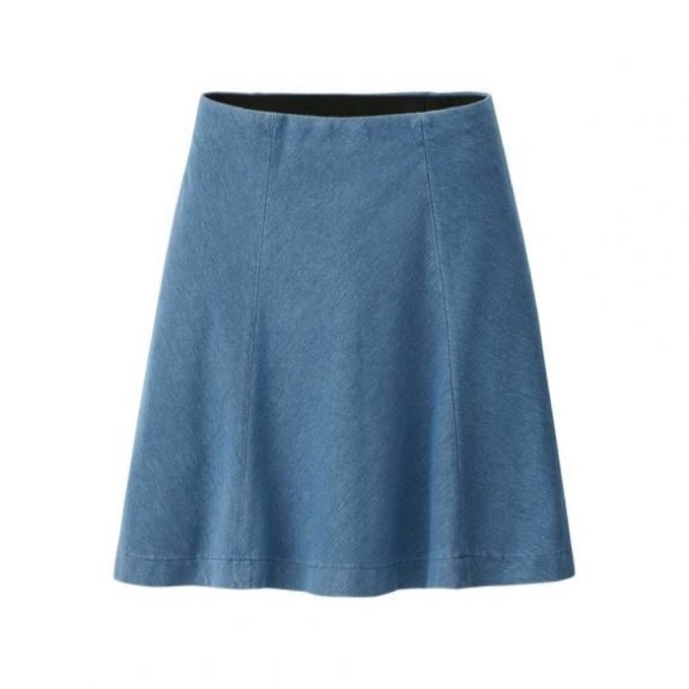 UNIQLO denim stretch skater high waist skirt